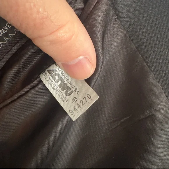 Vintage Perry Ellis Double-Breasted Navy Blazer 40R - Picture 8 of 9